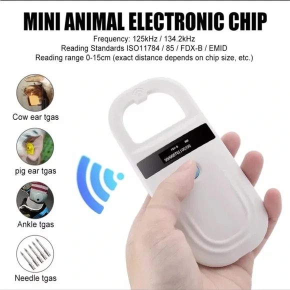 Upgraded Pet Handheld Microchip Reader Scanner Animal Tag Rechargeable Chip ID - Picture 2 of 9